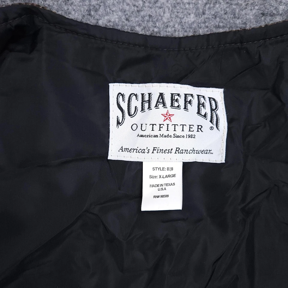 Schaefer Outfitter Vest Mens XL Brown Herringbone Merino Wool Western Ranchwear - Image 4 of 4