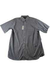 Daniel Cremieux Men Large Signature Collection Button Up Shirt Black 100% Cotton