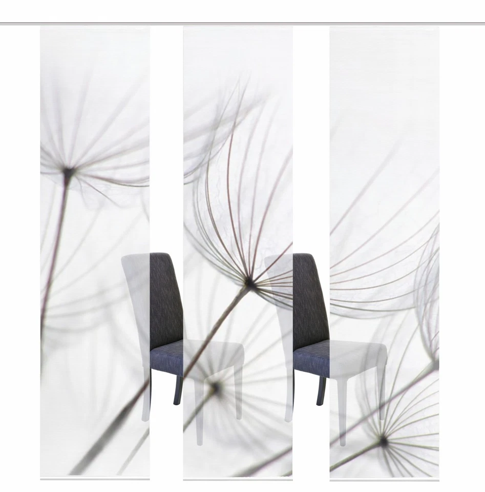 VISION S 3er-Set Schiebegardinen STRELIA, halbtransparent, Höhe 260 cm, grau - Bild 3 von 3