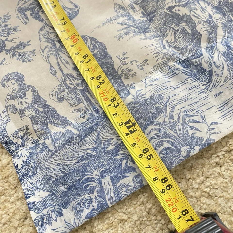 Paneles de cortina transparentes Waverly azul marfil toile 84”x60” Country Life 1 par Foto 4 de 4