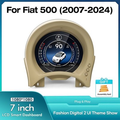7'' LCD Digital Tacho Kombiinstrumente Fiat 500 Armaturenbrett Display Tachometer