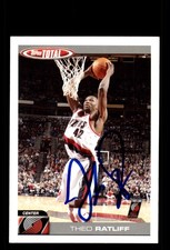 Signed Basketball Card Auto Theo Ratliff 2004-05 Topps Total #152 Trail Blazers