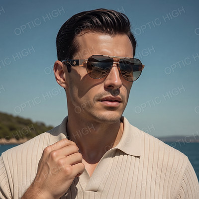MAYBACH THE KING III Gold Black / GRAY Gradient 140mm Navigator Sunglasses