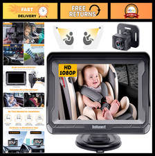 HD 1080P Baby Car Camera - Rear-Facing Monitor with Night Vision  Adjustable An