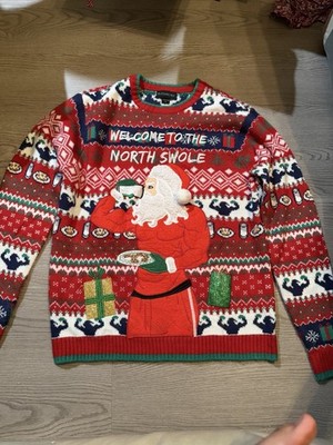 Blizzard Bay Fair Isle Crew Neck Knit Acrylic Santa Holiday Sweater Men's L