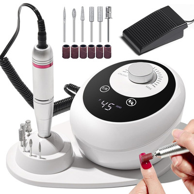 45000RPM Electric Nail File Drill Professional Kit, Drill Machine Manicure Pedic