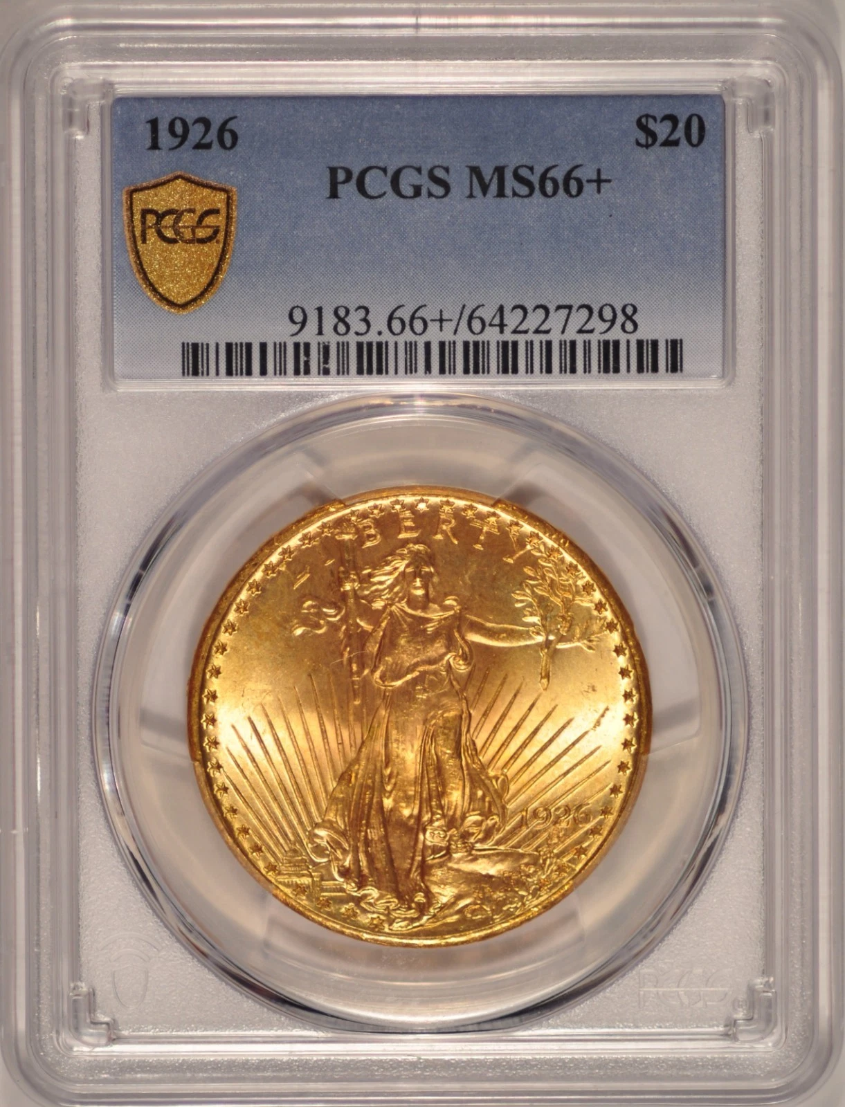 1926 $20 Saint Gaudens Gold Double Eagle PCGS MS66+ Pre-1933 Gold Coin