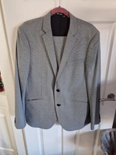 Mens Fine Dogtooth Check 2 Piece Suit Slim Fit 44 Reg W40