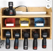 Wood Power Tool Organizer (Tools Not Included, )