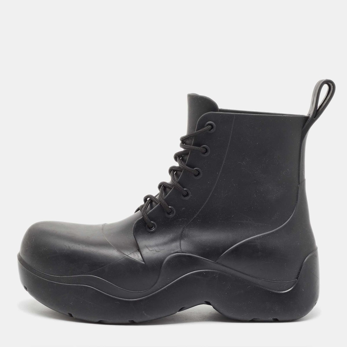 Bottega Veneta Black Rubber Lace Up Puddle Boots Size 41 | eBay