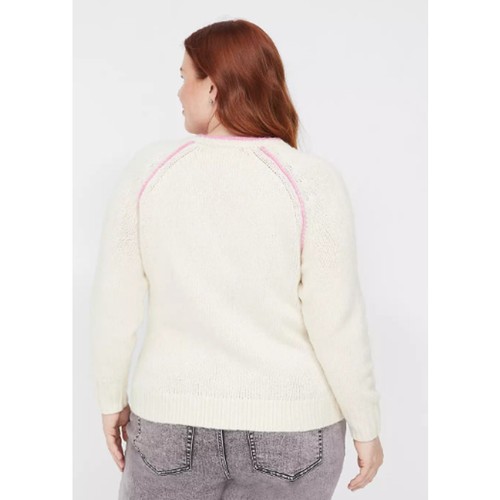 Cárdigan suéter Lane Bryant para mujer 26W 28W universitario preppy Swiftie Lover - Imagen 3 de 11