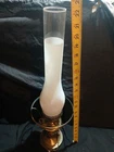 vintage hurricane lamp with milk glass