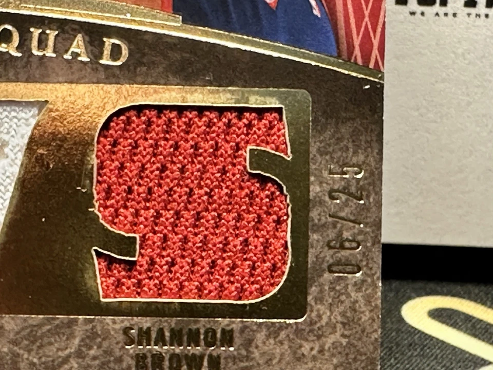 LeBRON JAMES Gibson Gooden Brown GU Patch 2007 UD Premier Quad Remnant Gold 6/25 - Image 2 of 3