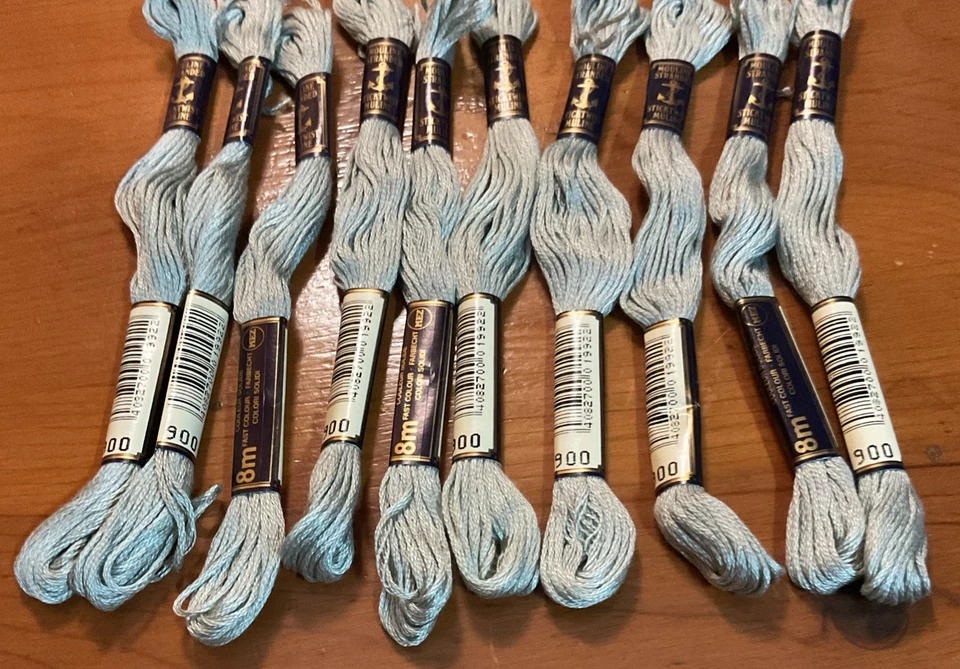 New (10) MEZ Mouline Stranded Embroidery Thread #900 W. Germany Made Sticktwist - Image 3 of 3