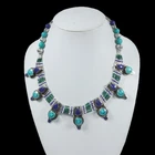 Ethnic statement choker necklace turquoise lapis statement gemstone jewellery