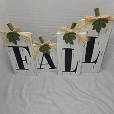 Fall Wooden Shadow Box Sign Decor Euc