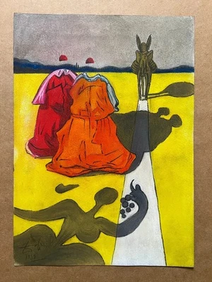 Salvador Dali Zeichnung auf Papier (Handmade) signiert und gestempelt Mischte... - Bild 1 von 4