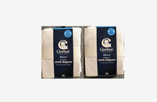 Gerber Birdseye Flatfold Cloth Diapers 10 Pack White 100 Cotton Lot of 2 New