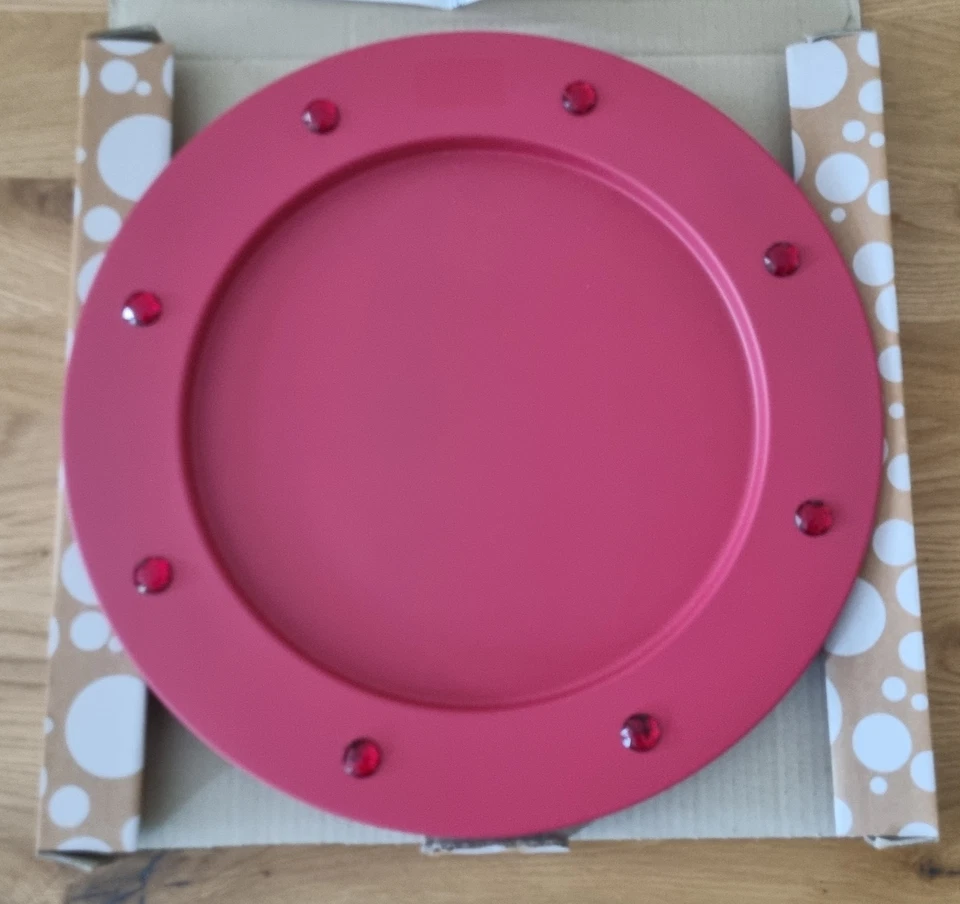 Alessi Tablett*Rund*40 cm Durchmesser*Rot*Ba-Rock Amsa22 R *Design LPWK Sansoni*