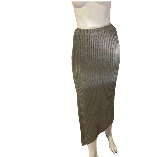 Maxi Skirt  Knit With Lining Size 8  Khaki Excellent Condition