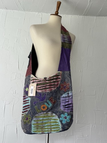 The Collection Royal Handmade Cotton Boho Hobo Bag Razorcut Patchwork Hippie Bag