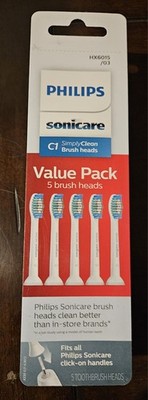 5 Pack Philips Sonicare C1 Replacement Toothbrush Brush Heads HX6015/03
