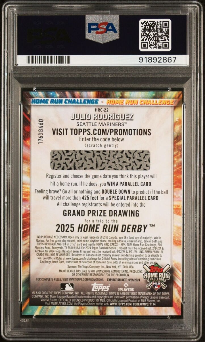 Julio Rodriguez - 2024 Topps Home Run Challenge PSA 10 | eBay Julio Rodriguez - 2024 Topps Home Run Challenge PSA 10 | eBay