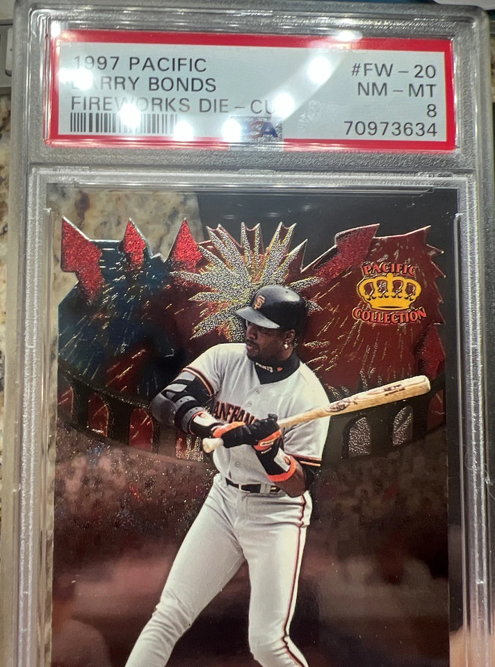 Pacific Barry Bonds Fireworks 1997 troquelado PSA 8 Pop 1 sin más alto 1:72 tracción Foto 3 de 4