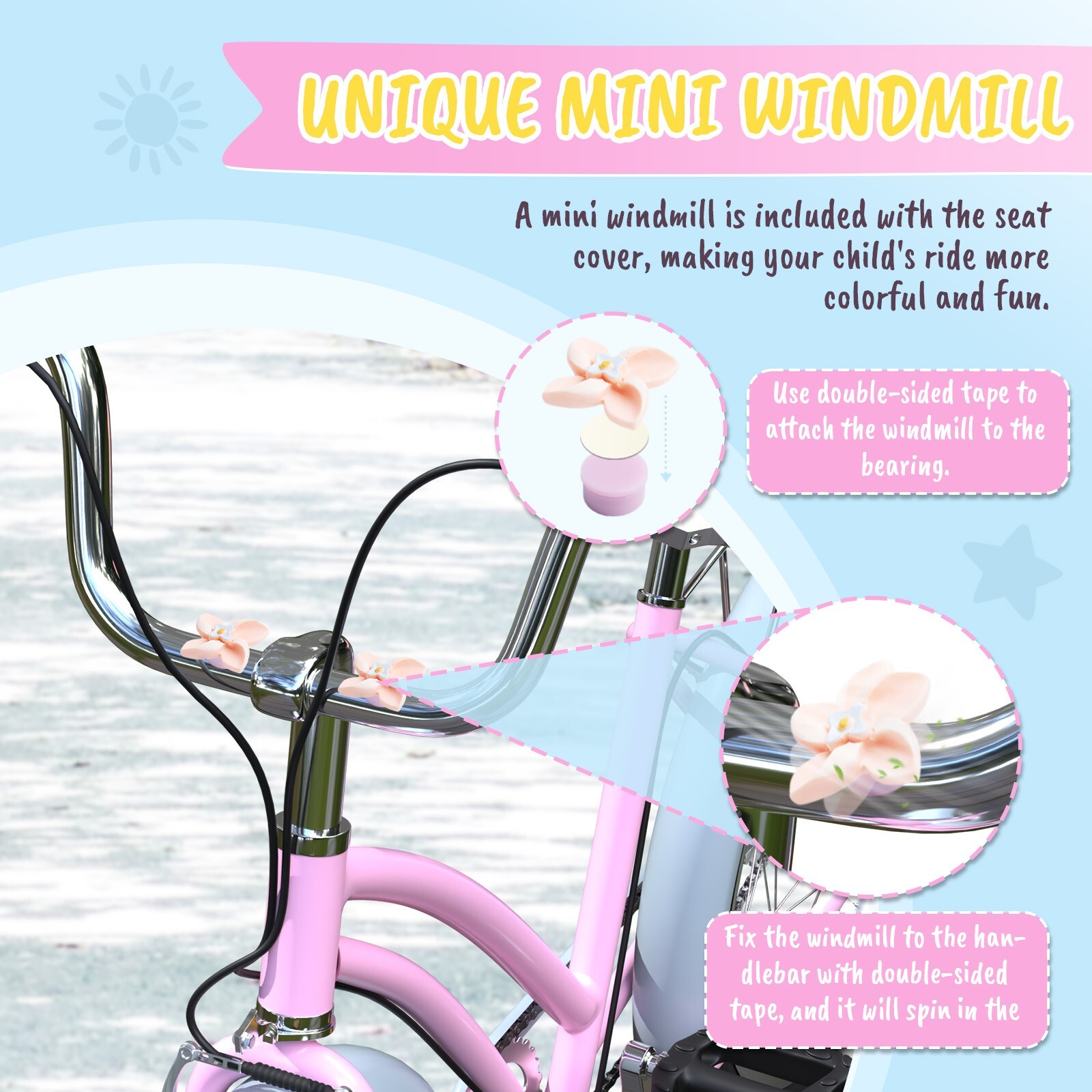 Kids Bike Seat Cushion for Girls, Gel Padded Bike Seat Cover for Child