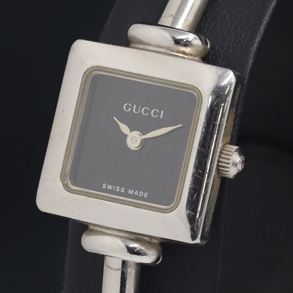 GUCCI グッチ　腕時計　1900Ｌスイス製 Gucci 1900L Watch Ladies 19mm Black Silver Quartz Vintage