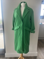 Bnwt Stunning Bershka Green Coat Size Xs Rrp £ 49.99