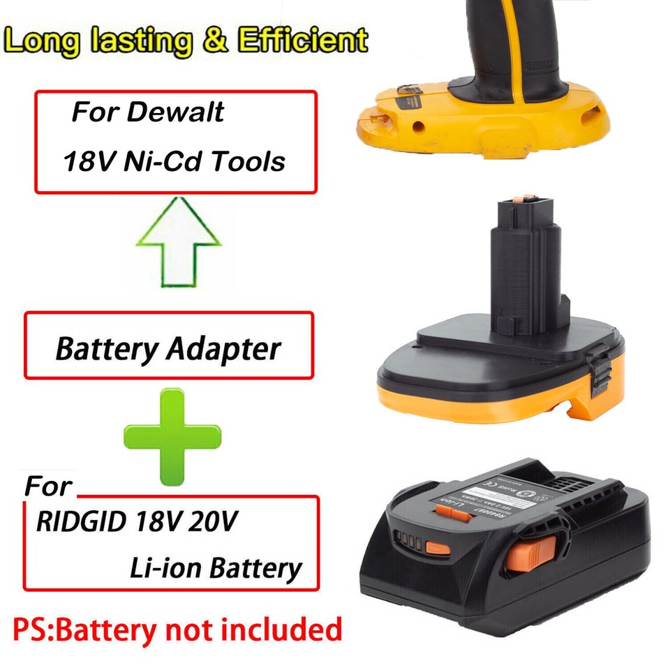 1x Adapter For Ridgid 18V AEG LiIon Battery To For Dewalt 18V NiCd