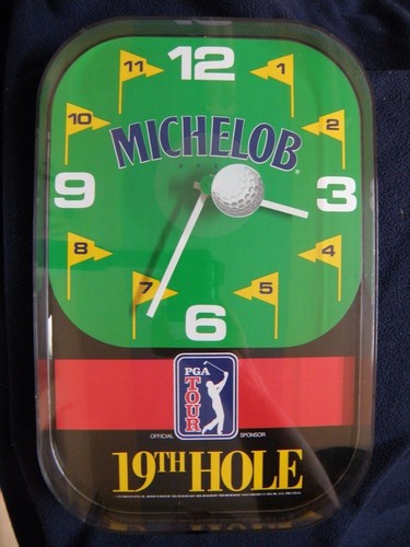 1994 ANHEUSER-BUCSH "MICHELOB" 19th HOLE CLOCK !!!ARNOLD PALMER !!! "JSA" COMBO - Picture 6 of 13