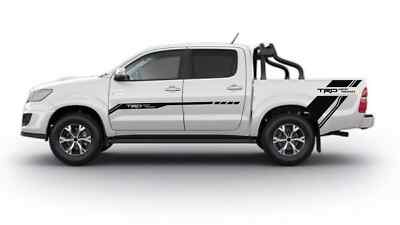 Passend für Toyota Hilux Seitenstreifen Grafik Seitenbett Aufkleber beide Seiten TRD Aufkleber