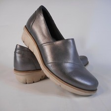 Dansko Julia Metallic Brush Off Womens Size 36 Pewter Slip On Clog Shoes