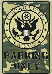METAL PARKING SIGN USMC MARINES PARKING ONLY LOGO EMBOSSED MADE IN USA BRAND NEW