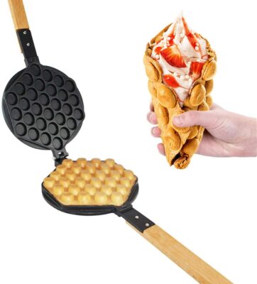ALDKitchen Bubble Waffle Maker Replaceable 180 Degree Rotating Mold Nonstick