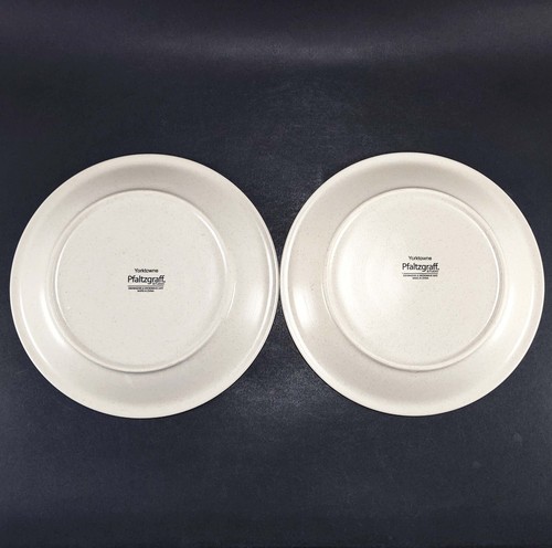 Pfalzgraff Yorktowne Dinner Plates Blue Floral Folk Art Stoneware 10 1/4" Set/2 - Picture 5 of 7