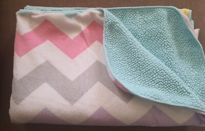 Circo Baby Blanket Zig Zag Gray Pink Purple Chevron Stripe Blue Sherpa Lovey