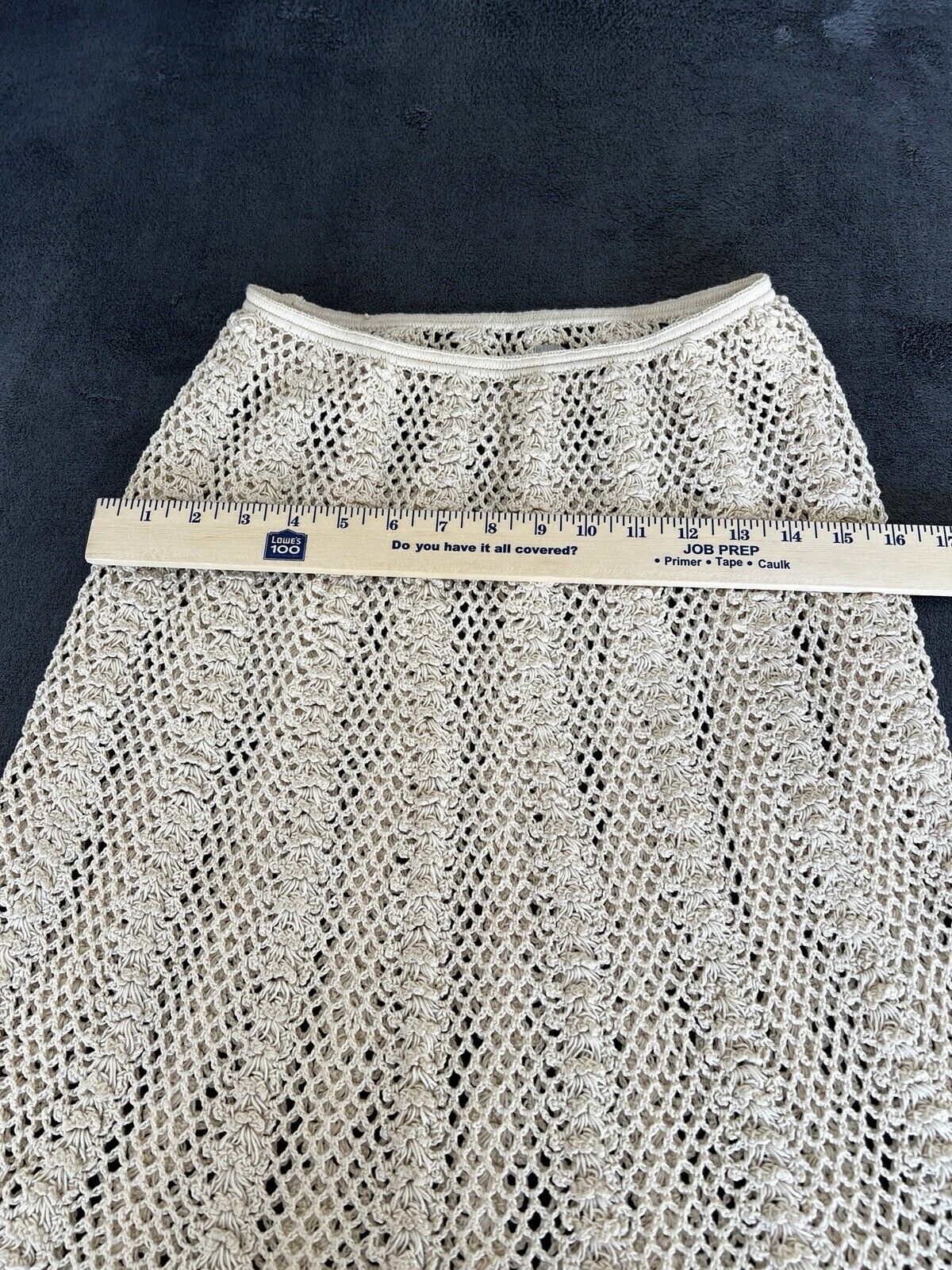 Vintage Off White 2 Piece Crochet Top Skirt SZ Sm… - image 5