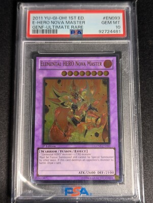 Yugioh - Elemental Hero Nova Master GENF EN093 1st Ultimate Rare PSA 10 ...