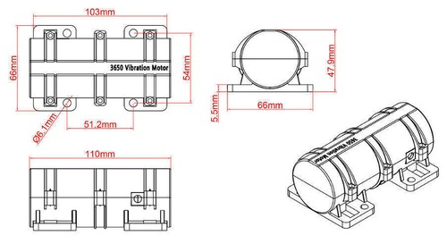 Vibrationsmotor DC 12V/24V Super Strong Unwuchtmotor Rüttelmotor für Massagegerä - Bild 4 von 13