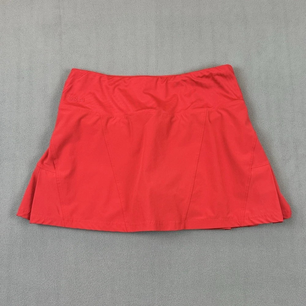 BOLLE Tennis Skirt Skort Womens Medium Red Pickleball Golf Athletic Pleated