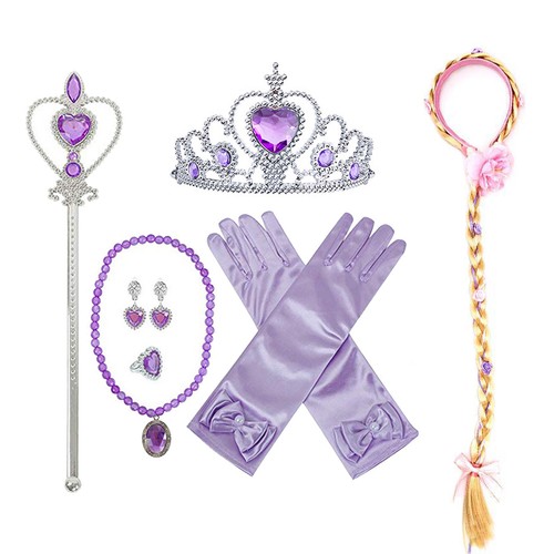Girls Tangled Rapunzel Fancy Dress Costume Princess Birthday Party Kids Outfits - Picture 17 of 19
