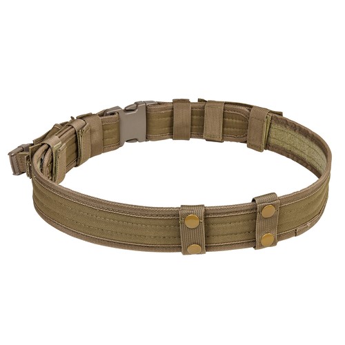 NEW - Tactical 2 inch Adjustable Duty Gun Belt w 2 Magazine Pouches - COYOTE TAN - Picture 7 of 7