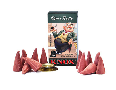 KNOX - 12 Riesen Mandeln Glimmschale 24 Räucherkerzen 'Opas Beste' Weihrauch 