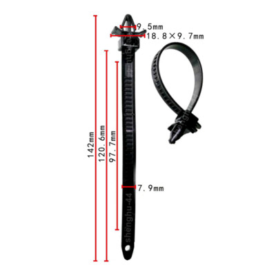 30x Push Mount Cable Zip Tie Fit Cars Engine Bay Wire Harness Restraint 7mm Hole