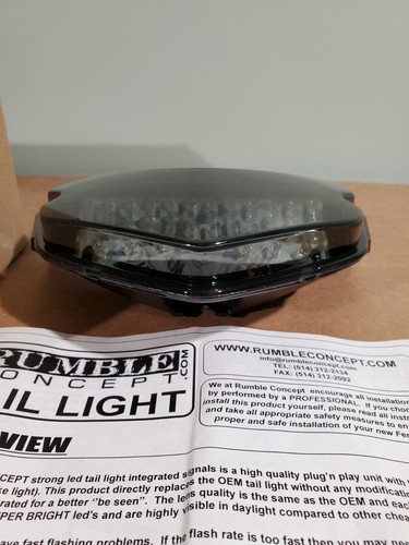Rumble concepts integrated turn signal tail light GSXR6 smoke 04-05 TR675611 - Picture 2 of 6