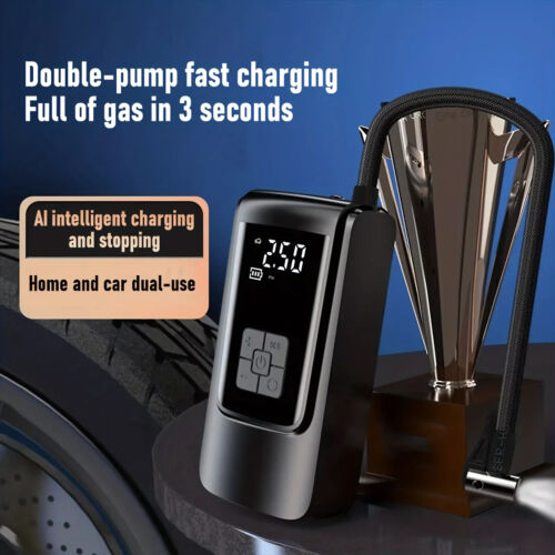 UK Car Tyre Inflator Cordless Digital USB Rechargeable Tire Air Compressor Pump - Picture 10 of 14