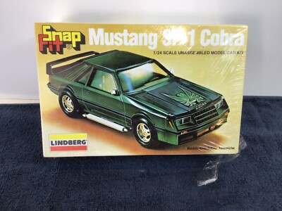 Vintage Sealed Lindberg 1982 Ford Mustang SP-1 Cobra 1/24 Model Kit 6504